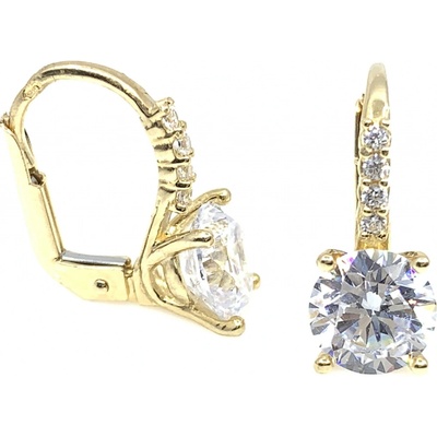 Jan Kos jewellery zlaté náušnice s bílým kamenem 59631223