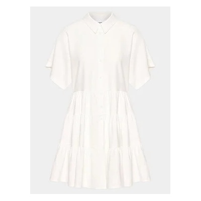 Silvian Heach Рокля тип риза GPP23328VE Бял Relaxed Fit (GPP23328VE)