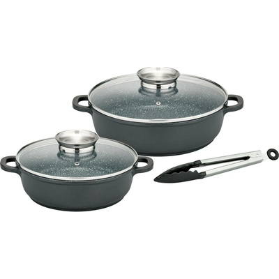 GSW Servírovací sada pánví Gourmet Granit s aromavíkem, 5 kusů