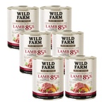 WILD FARM PURE MONO Агнешко с червени боровинки и сладки картофи 6x800 г - монопротеинова храна за кучета