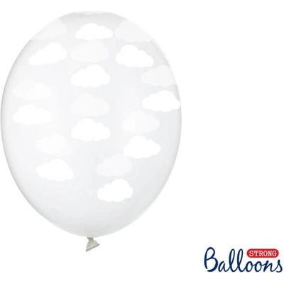 PartyDeco Balóny biele obláčiky 30cm