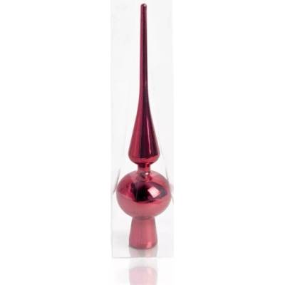 QX IMPEX KFT Vianočná ozdoba IRIS, vrcholová ozdoba, v PVC krabičke, lesklá, červená, 26 cm, 050437