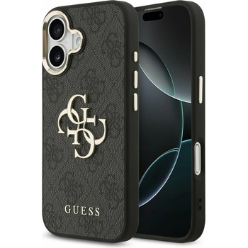 GUESS PU Leather 4G Metal Logo Gold Frame Задний Чехол за iPhone 17 Black Guess | Cheren | МЪЖЕ | UNI