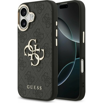 GUESS PU Leather 4G Metal Logo Gold Frame Задний Чехол за iPhone 17 Black Guess | Cheren | МЪЖЕ | UNI
