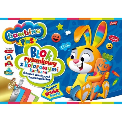 Náčrtník farebný Bambino, 16l., A3, 120g