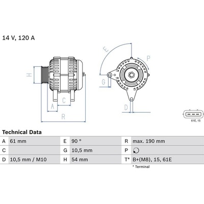 BOSCH 0 986 044 841 generátor (0986044841)