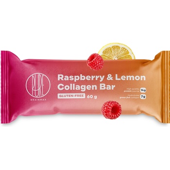 BrainMax Pure Pure® Raspberry & Lemon Collagen Bar, Колагенова барчета, Малина и лимон, 60 г