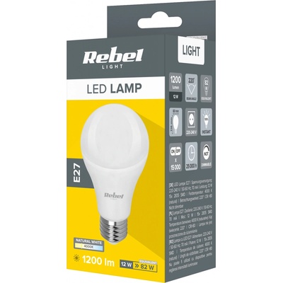 Rebel LED žiarovka E27 A6012W, 4000K, 230V