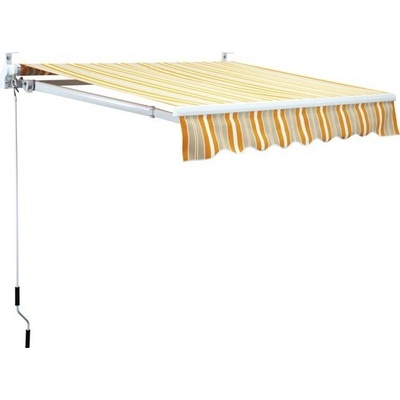 Rojaplast kĺbová markíza 3,5 x 2,5 m oranžovo/sivo/biela pruhovaná