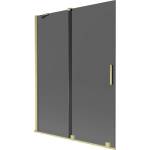 Mexen Velar двукрила плъзгаща се вана 130 x 150 см, графит, златна четка - 896-130-000-41-55 (896-130-000-41-55)