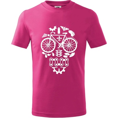 bike lebka tričko dětské bavlněné malinová