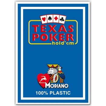 Modiano Пластични покер карти Texas Poker - син гръб