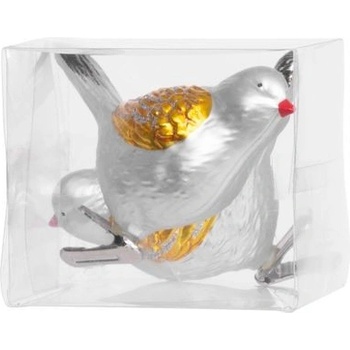 MagicHome Ozdoba bal. 2 ks vtáčiky na vianočný stromček 11 cm