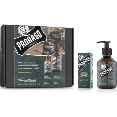 Proraso Cypress & Vetyver šampon na vousy 200 ml + olej na vousy 30 ml dárková sada