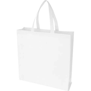 Nákupná taška EcoSeal s klinom z GRS recyklovanej netkanej textílie, Biela