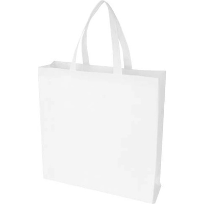 Nákupná taška EcoSeal s klinom z GRS recyklovanej netkanej textílie, Biela