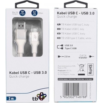 TB Touch AKTBXKU3CPREM2W USB 3.0/USB-C, 2m, bílý