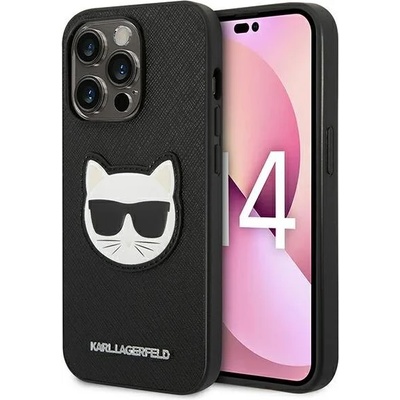 KARL LAGERFELD Кейс Karl Lagerfeld KLHCP14XSAPCHK за iPhone 14 Pro Max 6, 7"", твърд, черен / черен, Saffiano Choupette Head Patch (KF001136-0)