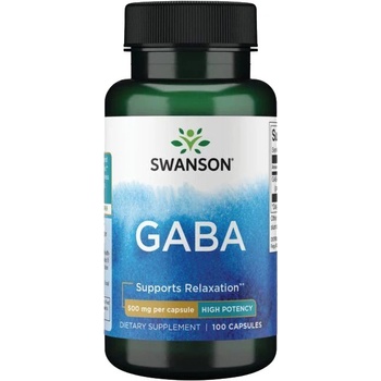 Swanson GABA Kyselina Gama Aminomáselná 500 mg 100 kapslí