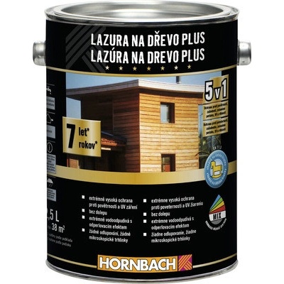 Hornbach Lazura na dřevo Plus 2,5 l Bílá