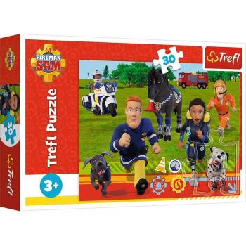 Image 1 of Trefl - Puzzle Ready to help Fireman Sam 30 dielikov - 1 - 39 piese