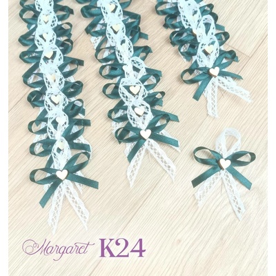 Krajkové svatební vývazky K24 (Bottle Green)