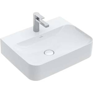 Villeroy & Boch Finion - Умивалник със скрит преливник, 60x47 см, с CeramicPlus, алпийско бяло 416864R1 (416864R1)