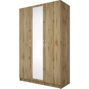 Bogdan Furniture I Трикрилен гардероб Mod 1003 с огледало, Дъб артисан