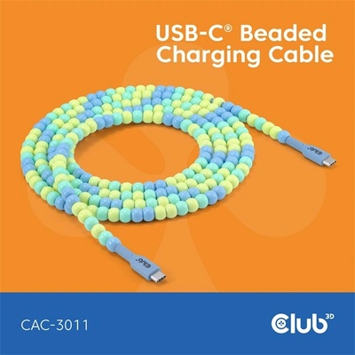 Club 3D Кабел Club 3D - CAC-3011 (USB-C, PD 240W, 20Gbps, 4K60Hz, син, M/M, 2 m) (CAC-3011)