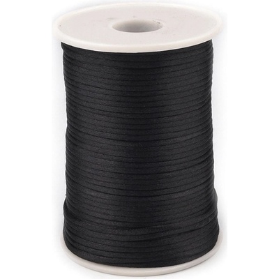 Saténová šňůra Ø2 mm - 10m Barva: černá – Zboží Mobilmania