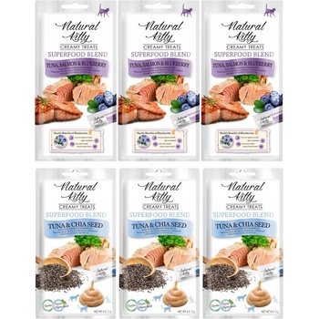 Natural Kitty Creamy omáčka tuniak losos čučoriedka 4 x 12 g