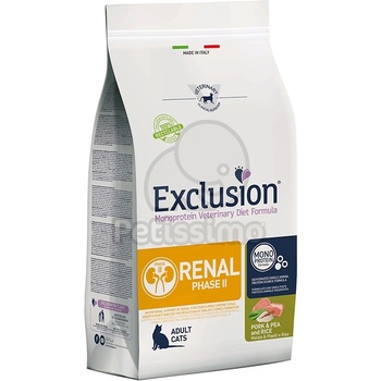 Exclusion Monoprotein Vet Diet Renal Phase II Cat суха храна - свинско, грах, ориз 1, 5 кг