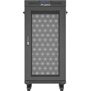 Lanberg Rack Cabinet 19" Free-Standing 24U/600X600 (FlAT Pack) With Mesh Door LCD Black V2 (FF01-6624-23BL) - gtcomputers