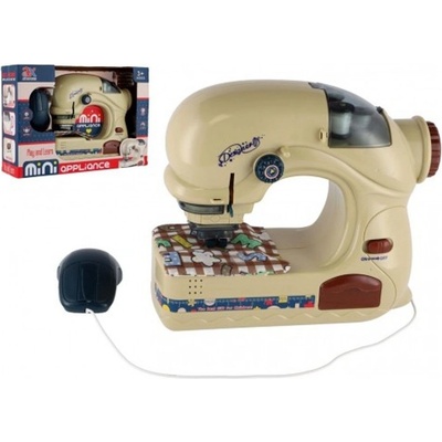 Teddies Šijací stroj plast 20cm na batérii so svetlom v kolónke 33x24x10cm