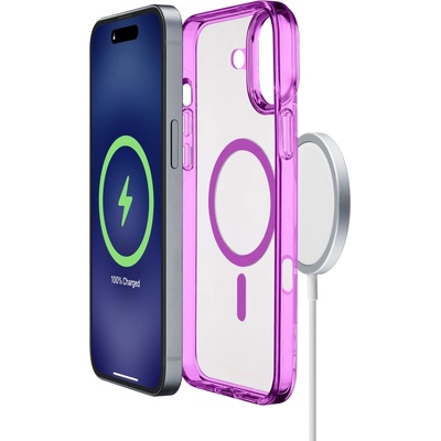 Cellularline Калъф Cellularline - Iconic Mag, iPhone 16, MagSafe, розов (ICONICMAGIPH16P)