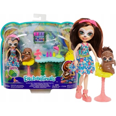 Panenka Mattel Enchantimals Relaxační zóna Lenochod