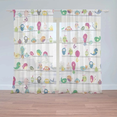 Sablio Záclony Vtáčiky: 2ks 150x250cm