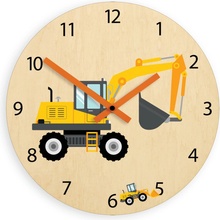 M.Clock Bagr tiché 30cm bříza