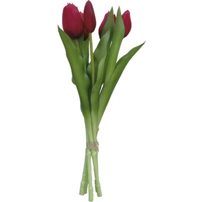 Umelá kvetina zväzok tulipánov 30 cm 5 ks červená