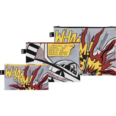 LOQI Чантички за кръста Museum Roy Lichtenstein от рециклиран материал 3 бр (ZP.RL.WH)