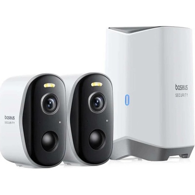 Baseus Security N1 Plus 2K Venkovní kamera sada 2ks+centrální stanice bílá