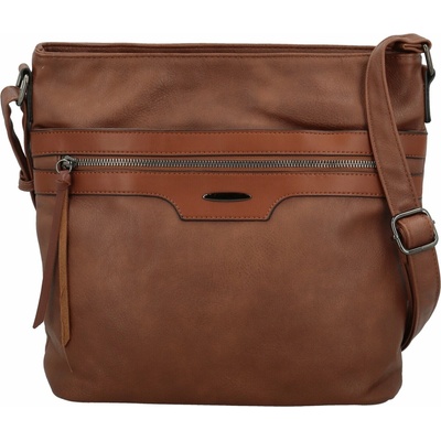 Trendy dámská koženková crossbody kabelka Hazel hnědá