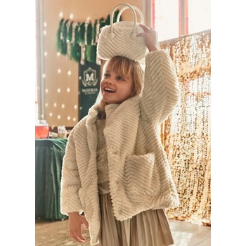 MAYORAL Нежно плюшено палто в кремав цвят за мини момиче Mayoral