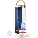 Levoit compact tower fan DC motor - quiet from 20dB fan - 7m/s cooling - table fan 5 levels/90° oscillation/12 hour timer/remote control - space saving, small rooms - moon white, 33 cm - LTF-F132-WEU (LTF-F1
