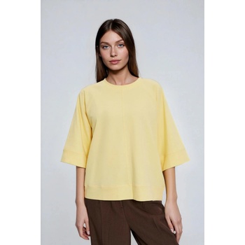 Moodo Пуловер с къси и широки ръкави жълт Moodo Moodo | Zhalt | ЖЕНИ | XXL