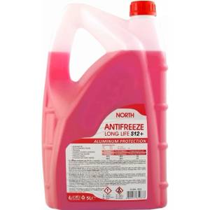 NORTH Червен антифриз north long life s12+ (-76c), 5л (north ll s12 (-76c) 5l)