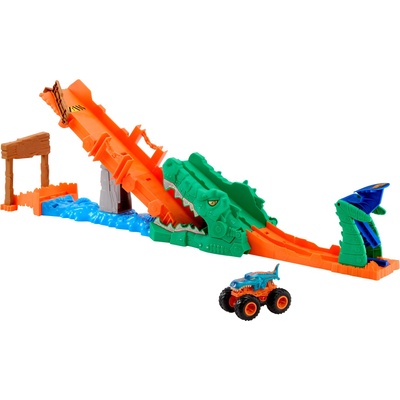 Mattel Игрален комплект Hot Wheels Monster Trucks - Устата на крокодила (JJN45)