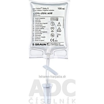 B. Braun Uro-Tainer Suby G preplachovací roztok urolog.katétrov FB99839 10 x 100 ml