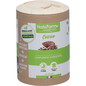 Nat&Form Екстракт от какаови зърна, 60 капсули, Nat&Form (011983 (CACAO_60))