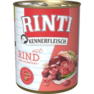 RINTI 6x800г Kennerfleisch RINTI, консервирана храна за кучета - говеждо